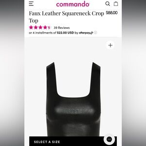 Faux Leather Squareneck Crop Top